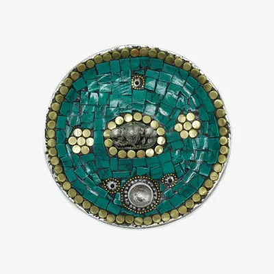 The Range Ganesh Plate Tibetan Decor Cone  Stick Holder - Green