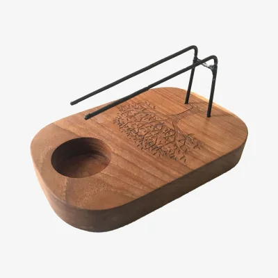 The Range Palo Santo Heater Teak Wood Tree of Life Design Holy Wood Smudge - Brown