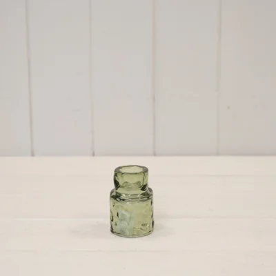 The Range Small Vintage Green Textured Candle Holder - Green