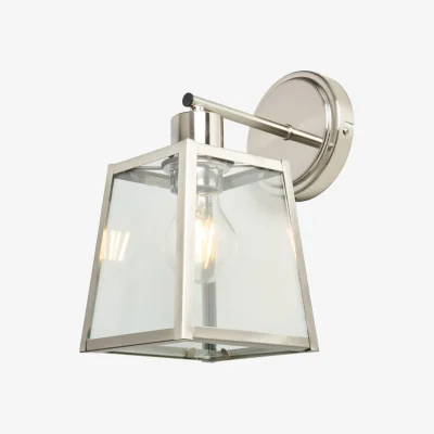 The Range Emery Lantern Wall Light - Brushed Chrome