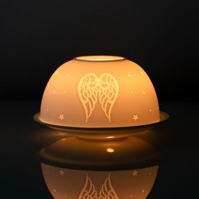 The Range Angel Wings Ceramic Tealight Holder Dome - Yellow