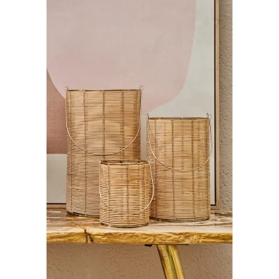 The Range Malacca Small Hurricane Candle Holder - Gold