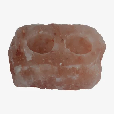 The Range Natural Salt Candle Holder 2 holes - Orange