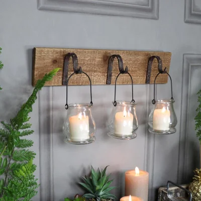 The Range Rustic Wall Mounted Hook Tealight Holder - Natural