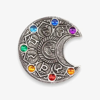 The Range Seven Chakra Moon Incense Holder - Silver