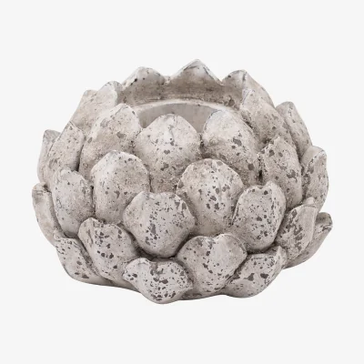 The Range Hill Interiors Stone Effect Acorn Candle Holder - Stone