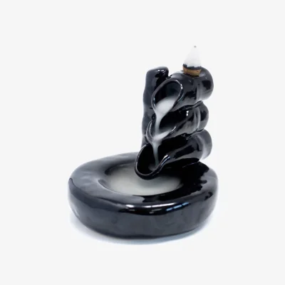 The Range Back Flow Incense Burner Bamboo  Pool - Black