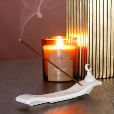 The Range Geometric Crescent Moon Incense Ash Catcher - Neutral