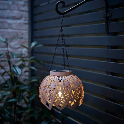 The Range Artichoke Pastel Solar Hanging Decorative Outdoor Garden Lantern Light - Powder Blue - Blush Pink