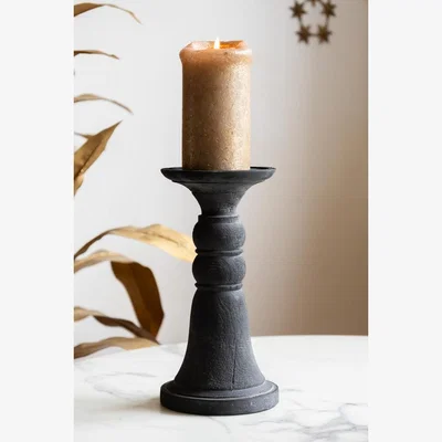 Rockett St George Traditional Black Candle Holder - Tall