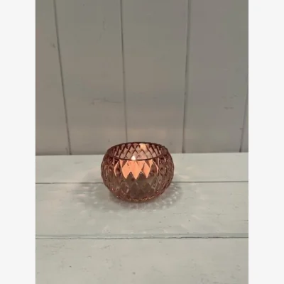 The Range Rose Diamond Pattern Tealight Holder - Rose