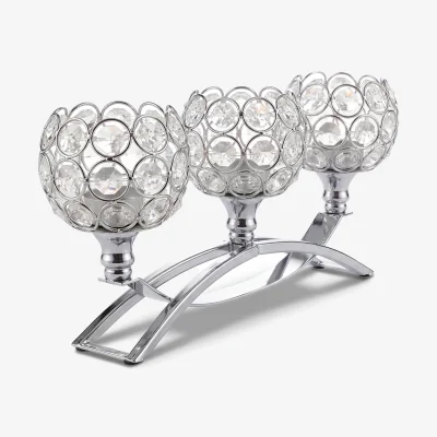 The Range Candle Holders Silver Arch Crystal Decoration Tealight Candlestick - Silver