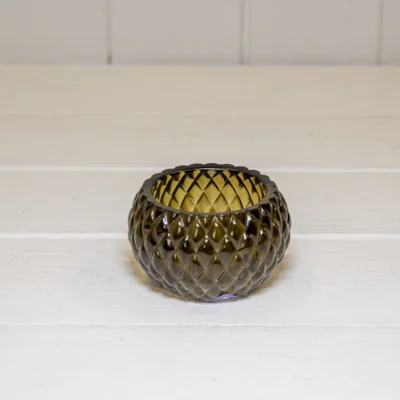 The Range Olive Green Diamond Pattern Tealight Holder - Olive