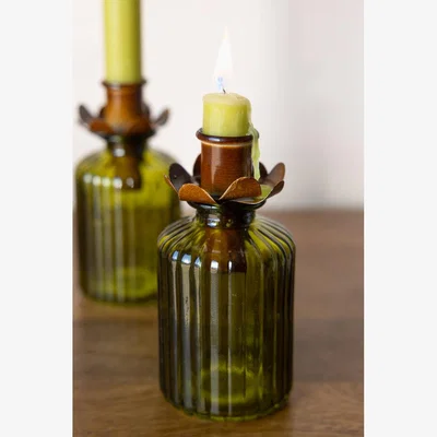 Rockett St George Decorative Flower Bottle Candlestick Holder