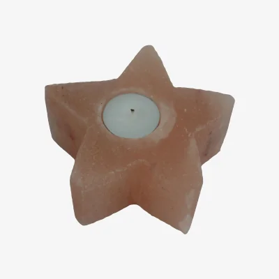 The Range Unique Himalayan Salt Star Candle Holder - Orange