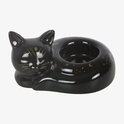The Range Cat Shaped Tealight Holder - Black