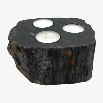 The Range Petrified Wood Candle Holder Triple - Brown