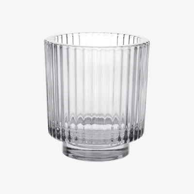 The Range Clear Margot Stepped Glass Tealight Holder 4 Pack - Clear