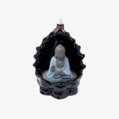 The Range Back Flow Incense Burner Buddha  Lights - Black