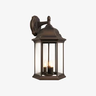 The Range Hammond Large Outdoor Lantern Wall Light - Antique Bronze