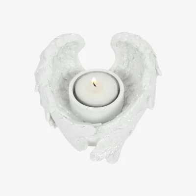 The Range Something Different Glitter Angel Wing Candle Holder - White