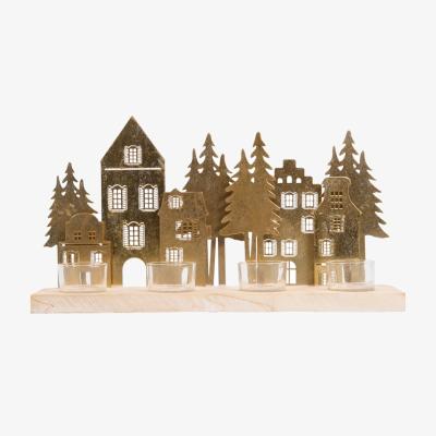 The Range Gold Forest Tealight Holder - Gold