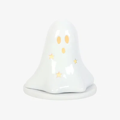 The Range Friendly Ghost Tealight And Incense Cone Holder - White