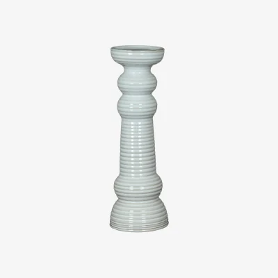 The Range Sile Large Ceramic Pillar Candle Holder Elegant Home Decor - White