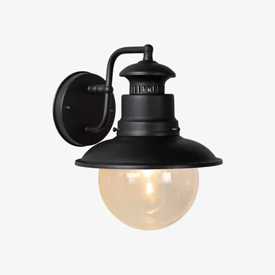 The Range Figo Vintage Wall Lantern Light Outdoor Black IP44 - Black
