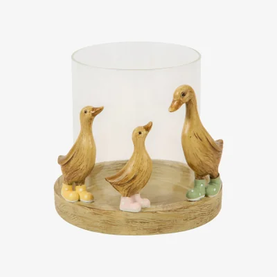 The Range Duck In Wellingtons Hurricane Candle Holder
