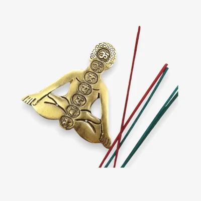 The Range Gold Aluminum Seven Chakra Yoga Incense Holder Gold - Gold