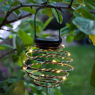 The Range Spiral Lanterns Set of Decorative Solar LED Lights - Warm White / 6