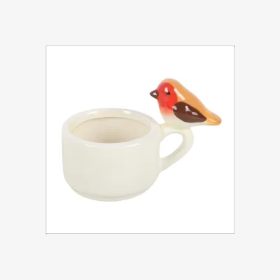 The Range Robin Tealight Holder Ceramic Cup Cream Warm Glow - White