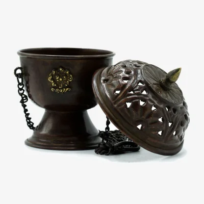 The Range Copper Tibetan Incense Burner Classic Hanging - Brown