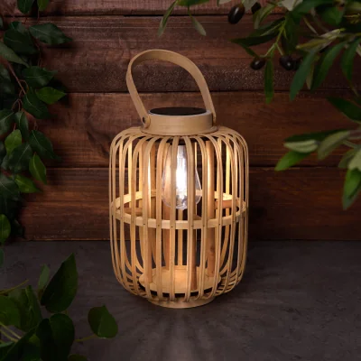 The Range Solar Bamboo Effect Lantern - Natural