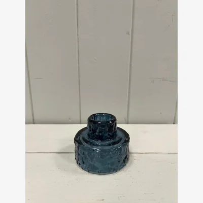 The Range Stylish Blue Textured Candle Holder - Blue
