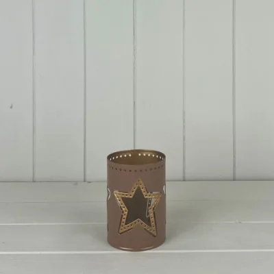 The Range Pink Tealight Holder with Star Design - Pink