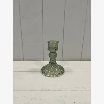 The Range Vintage Green Glass Candle Holder - Green