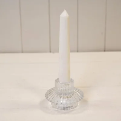 The Range Clear Glass Two Way Candle Holder - Clear