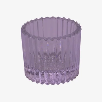 The Range Lilac Ribbed Glass Tealight Holder 10 Pack - Lilac