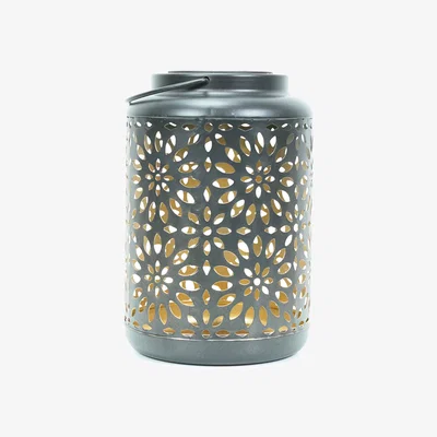 The Range Floral Moroccan Solar Lantern - Black