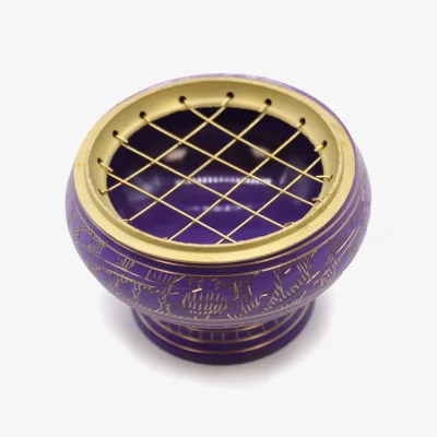 The Range Chakra Tall Charcoal Incense Jar Crown - Purple