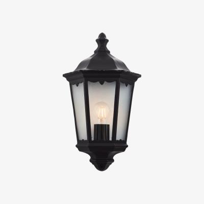 The Range Burford 1 Light Outdoor Wall Lantern Matt Black IP44 E27 - Clear Glass / 12.5cm