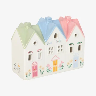 The Range Pastel House Incense Cone Burner And Tealight Holder - White