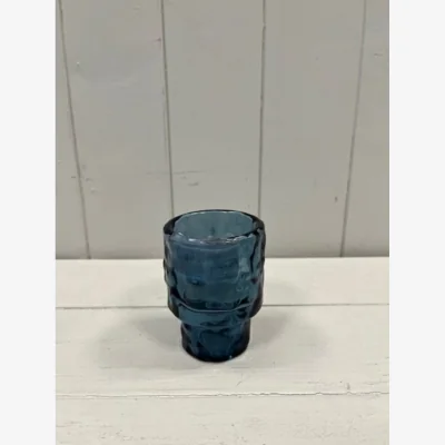 The Range Large Blue Textured Candle Holder - Blue