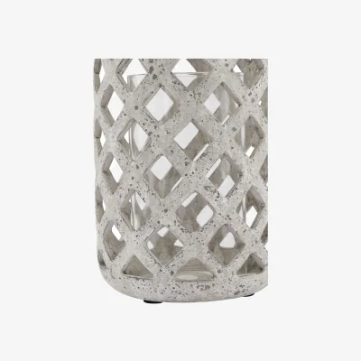 The Range KDMK Stone Effect Hurricane Lantern - Grey