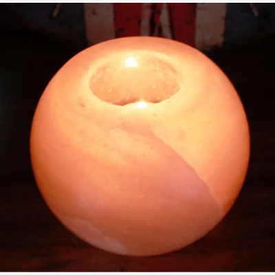 The Range Unique Round Himalayan Salt Candle Holder - Yellow