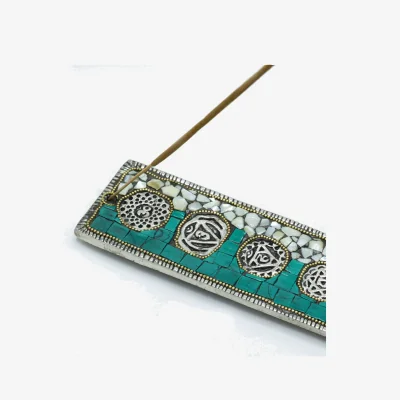 The Range Seven Chakra Tibetan Decor Incense Holder - Green