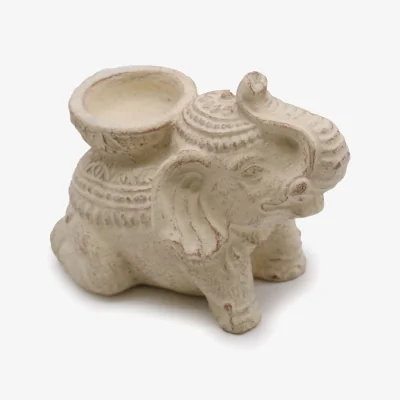 The Range Elephant Incense  Candle Holder - Cream