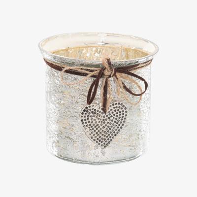 The Range Heartfelt Hammered Candle Holder - Large - Silver